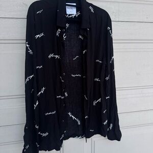 YoungLA Black and White Patterned Men's Shirt